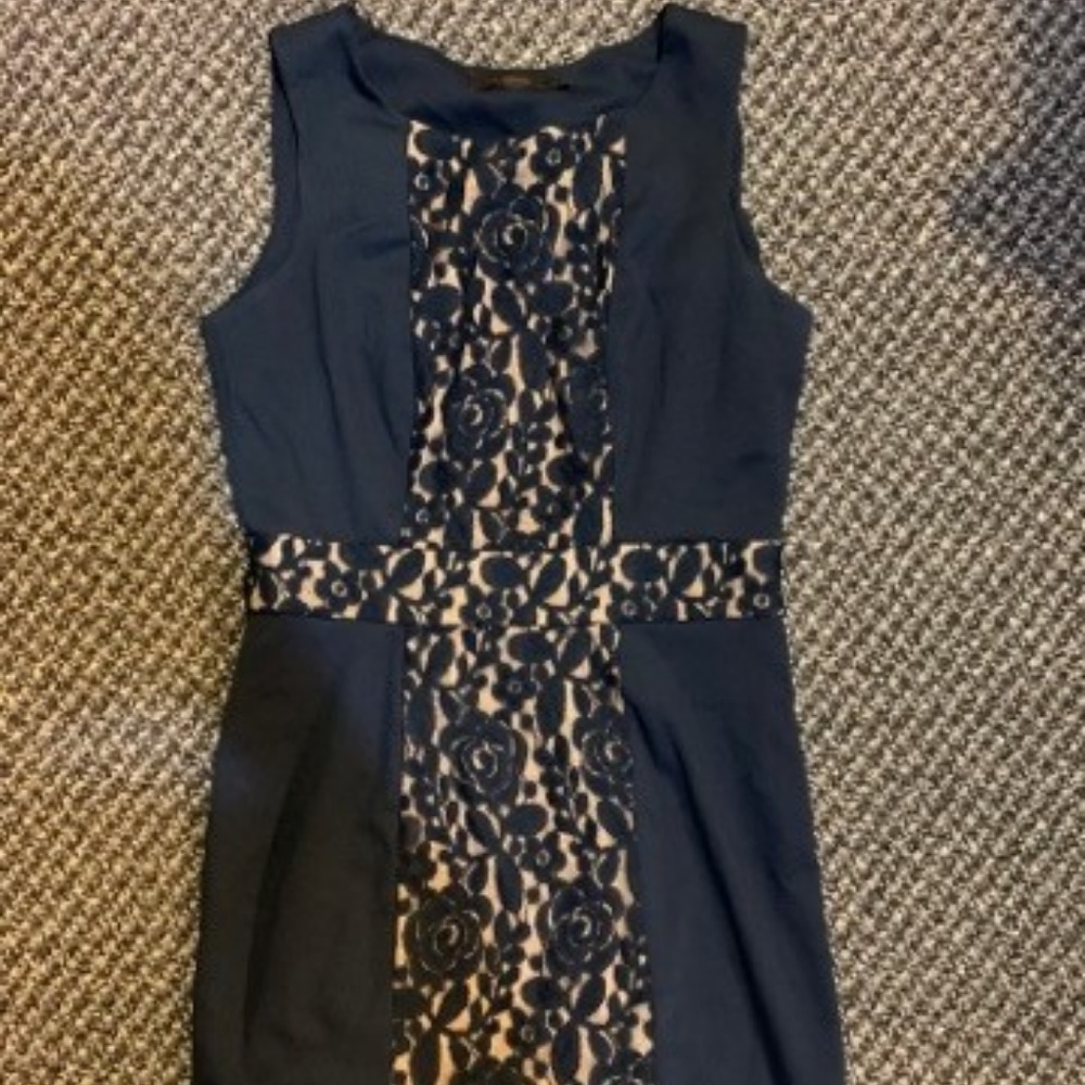 semi-formal cotton lace inlay dress